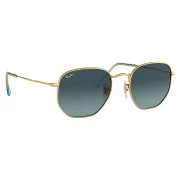 Lentes Rayban Hexagonales Rb3548N Acero Dorado Azul Gradiant M Unisex