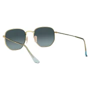 Lentes Rayban Hexagonales Rb3548N Acero Dorado Azul Gradiant M Unisex