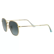 Lentes Rayban Hexagonales Rb3548N Acero Dorado Azul Gradiant M Unisex