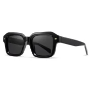 Lentes de sol Canyon unisex de montura TR90 cuadrada de color negro