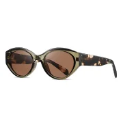 Lentes de sol Oslo con montura negra estilo ojo de gato de TR90 y cristales oscuros polarizados.